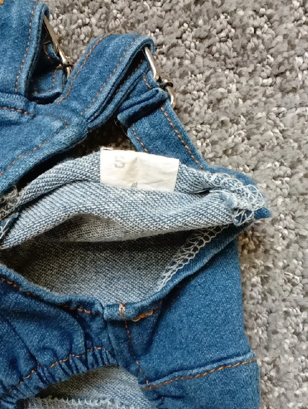 Pet Clothes Elastic Jeans Overalls Washed Denim Cute Style for 🐶 Dogs Size S